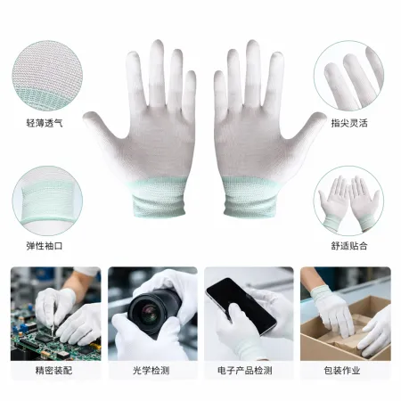 White nylon gloves, anti-slip and wear-resistant, disposable food-grade work gloves White nylon gloves, anti-slip and wear-resistant, disposable food-grade work gloves